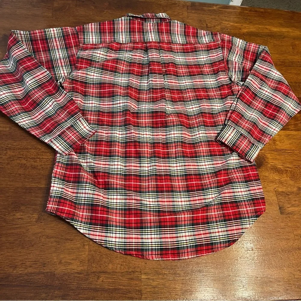 Ralph Lauren boys Red green White Plaid Button Down Shirt size XL 20